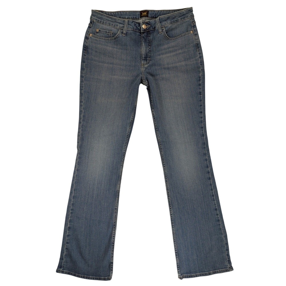 NWT Lee Jeans Womens Med Wash 12 Long Bootcut Mid Rise Stretch Classic Y2k Flare - Picture 2 of 9